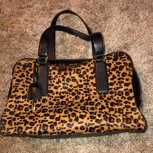 Fossil leopard print satchel